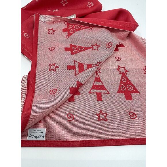 Ekelund Julegran Christine Rechl Christmas Red Woven Cotton Runner 14x56” NWT - Picture 3 of 4